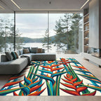 Vibrant Tropical Heliconia Botanical Art Rug
