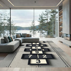 Industrial Hopscotch Numbered Grid Frame Rug