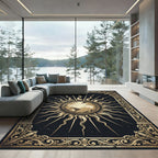 Celestial Gold Sun Earth Radiance Rug