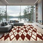 Crimson Diamond Network Texture Rug