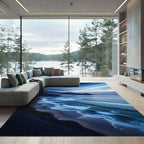 Ocean Coastal Serene Night Waves Rug