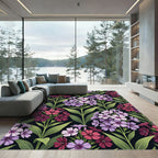 Vibrant Phlox Floral Botanical Garden Rug