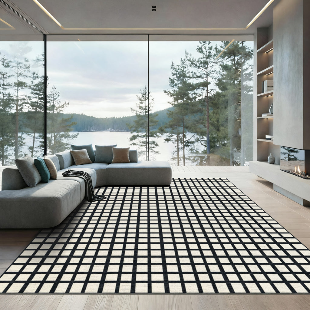 Monochromatic Grid Squares Rug