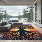 Sunset Heart Tree Silhouette Rug
