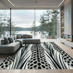 Monochrome Cheetah Animal Spot Grass Meadow Rug