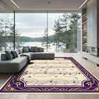 Vintage Purple Gold Music Sheet Rug