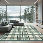 Sage and Cream Plaid Grid Rug