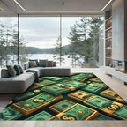 Floating Emerald Hundred Dollar Bill Stack Rug
