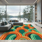 Mid-Century Arched Retro Forest Sage Rug