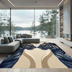 Symmetrical Tiger Duo Beige Cream Abstract Rug