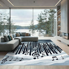 Winter Musical Note Skyline Composition Rug