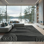Monochromatic Stripped Concentric Circles Rug