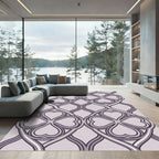 Lavender Quatrefoil Interlocking Heart Ornament Rug