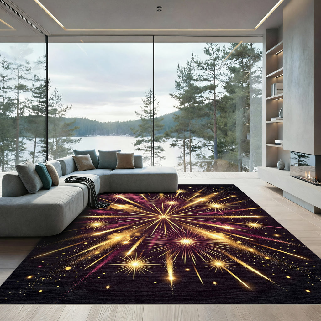 Golden Burst Starburst Display Rug