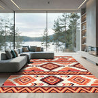 Terracotta Southwest Aztec Geometric Diamond Rug