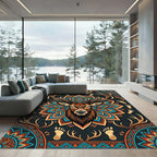 Majestic Deer Head Boho Mandala Decor Rug