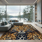 Intense Leopard Spots Animal Faces Rug