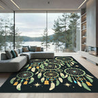 Celestial Sage Green Dreamcatcher Illustration Rug