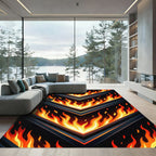 Fiery Arrow Geometric Chevron Rug