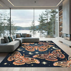 Celestial Moth and Moonlit Sky Rug