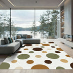 Earthy Tones Polka Dot Scatter Rug