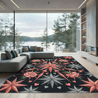 Coral Star Flower Hearts Rug
