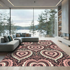 Pink Heart Baroque Ornamental Rug