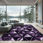 Geometric Violet Triangles Modern Rug