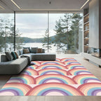 Pastel Rainbow Arc Pattern Rug