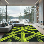 Lime Green Interlocking Geometric Tubing Rug