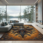 Gilded Star Medallion Antique Bronze Art Rug