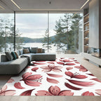 Pink Cherry Blossom Petal Swirls Rug