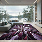 Amethyst Shattered Glass Geometric Star Rug
