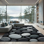 Monochrome Smooth River Stone Rug