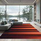 Warm Terracotta Gradient Stripes Rug