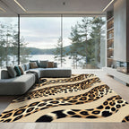 Wild Ocelot Spotted Serpentine Beige Rug