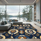 Nautical Sailor Dog Navy Blue Anchor Rug