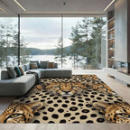 Golden Cheetah Spots Repeating Portrait Rug