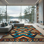 Vibrant Southwest Geometric Diamond Aztec Rug