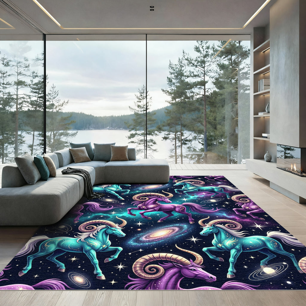 Celestial Cosmic Ram Galaxy Constellation Rug