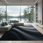 Deep Gray Swirling Silk Motion Rug