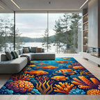 Vibrant Undersea Coral Reef Tropical Fish Rug