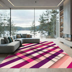 Bold Magenta Diagonal Stripe Weave Rug