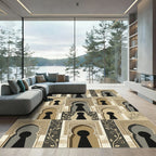 Architectural Keyhole Arch Pattern Rug