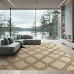 Golden Tan Woven Lattice Rug