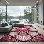 Pink Iridescent Scallop Art Nouveau Rug