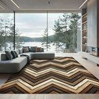 Earth Tone Chevron Zigzag Laminate Rug