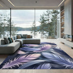 Ethereal Lavender Plume Feather Art Rug