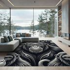 Monochromatic Chimpanzee Portrait Graphic Rug