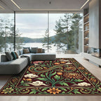 Crimson floral tapestry infinity Rug
